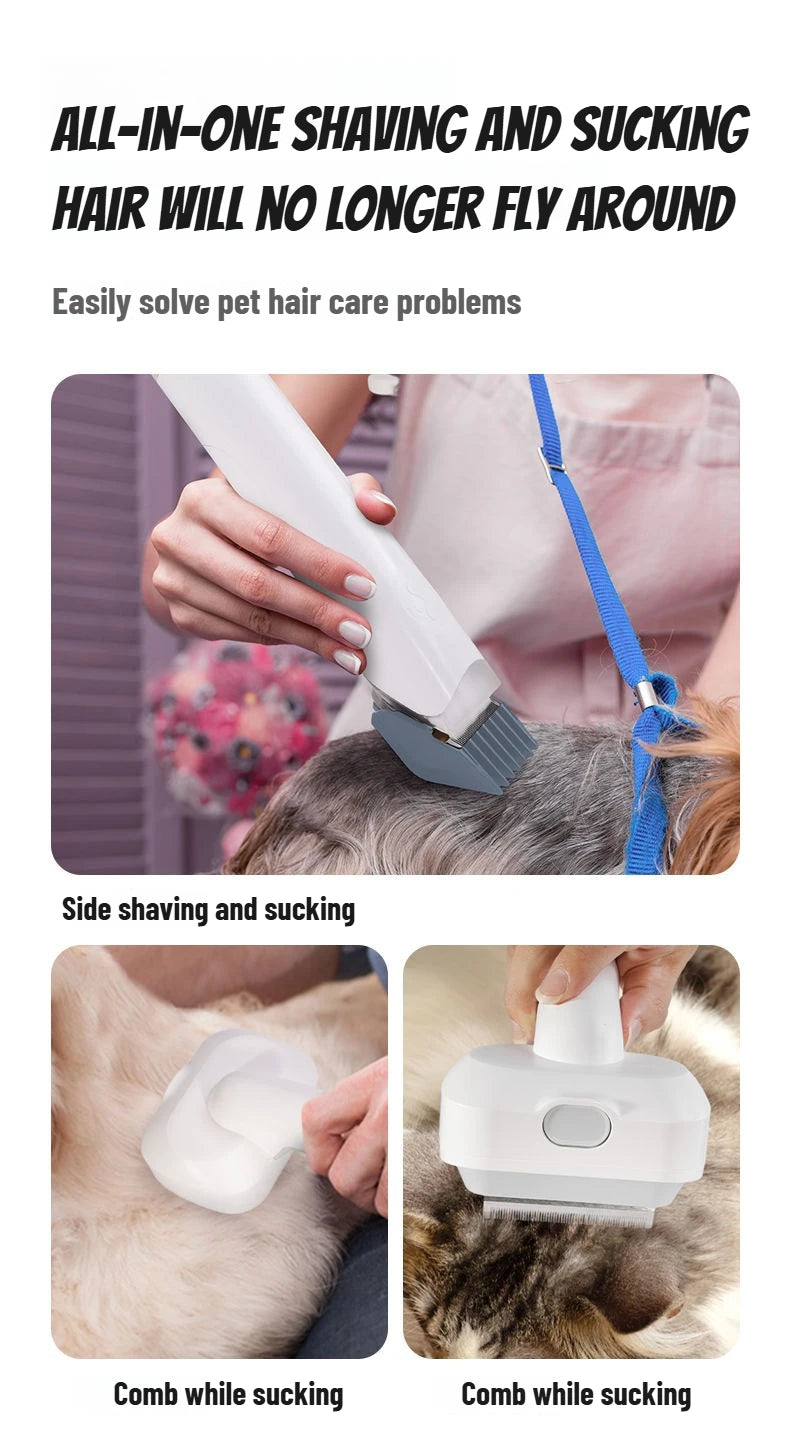 Pet multi-functional hair trimmer dog vacuum set all-in-one machine pet beauty device vacuum cleaner hair clipper