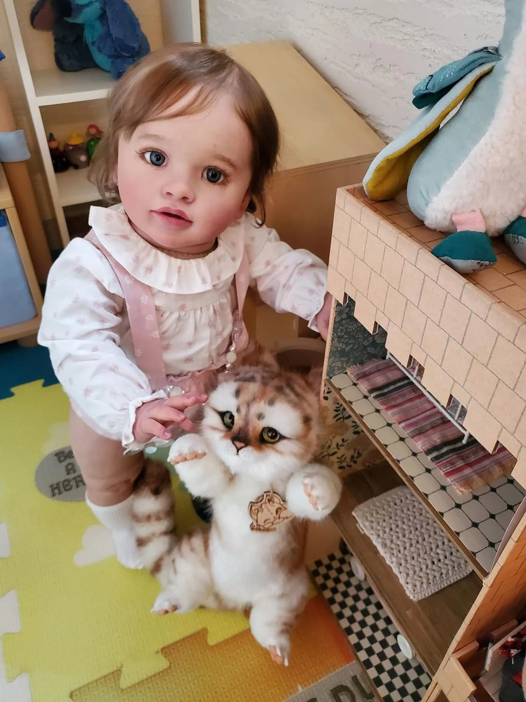 NPK 66CM Pippa Already Painted Finished Doll Reborn Toddler Huge Baby Size Popular Lifelike Soft Touch 3D Skin Art Doll