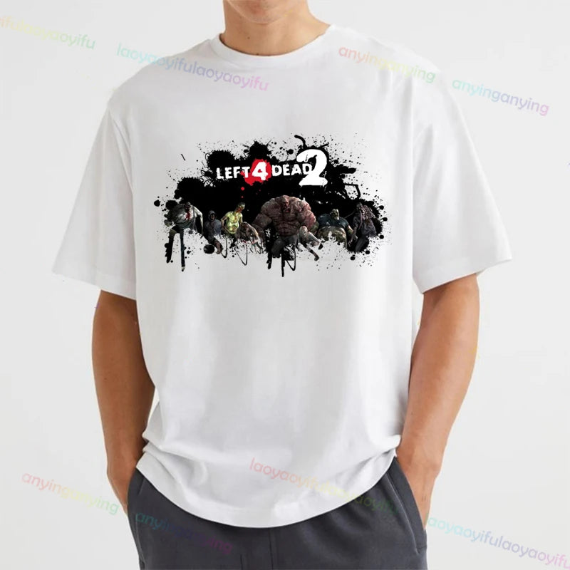 Left 4 Dead 2 L4D T-Shirt Men Women Fashion Casual Gamer Short Sleeve T-shirt Aesthetic Vintage Retro Style T-shirts Harajuku