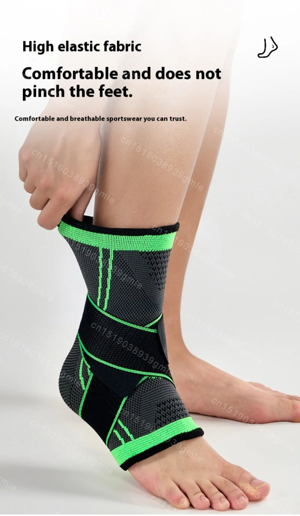 1Pcs High Quality Adjustable Ankle Support Compression Ankle Brace Protector Running Soccer Basketball Fitness Joint Pain Nylon