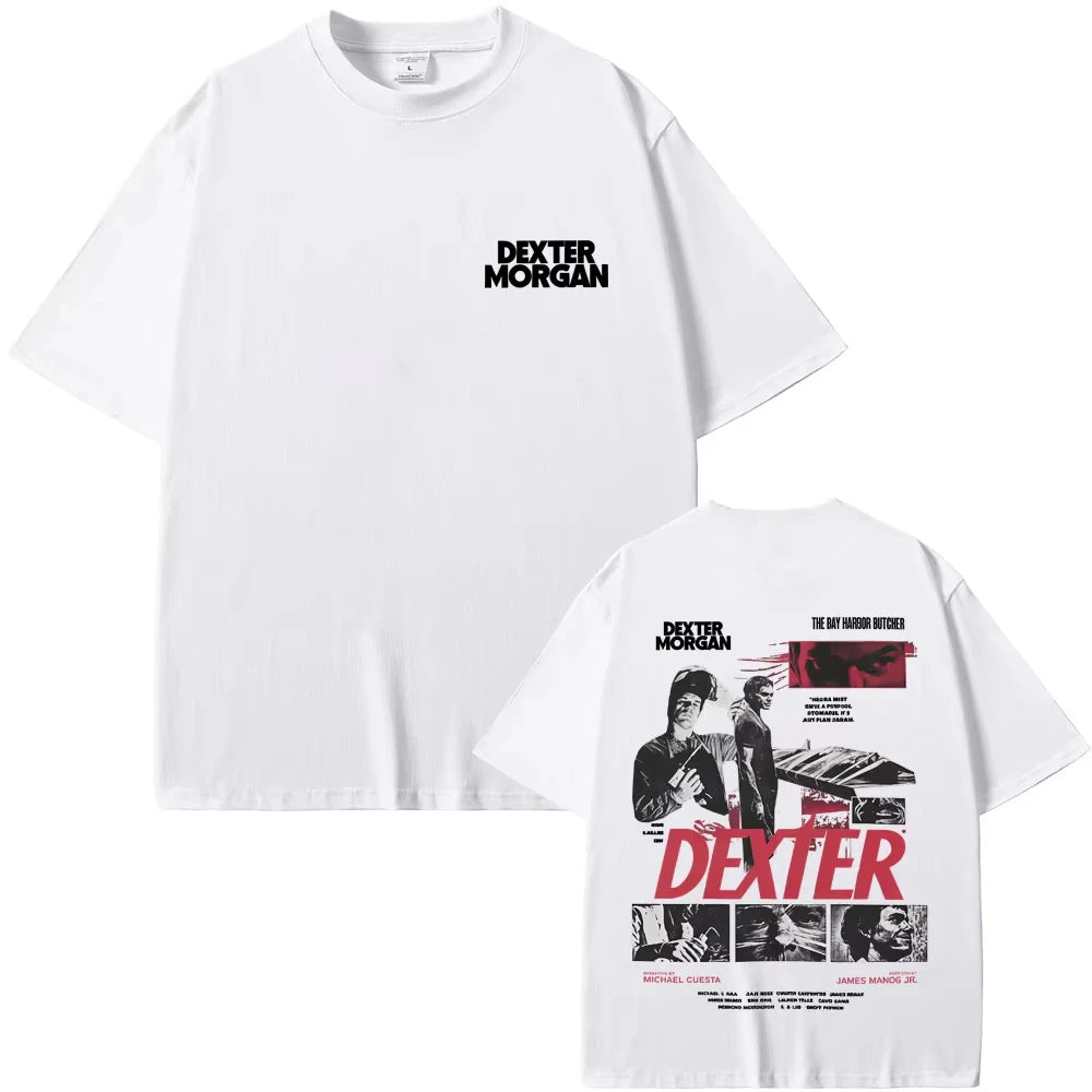 Dexter Morgan The Bay Harbour Butcher T-shirt Men's Women Clothing Casual Cotton Vintage T Shirts Male Hip Hop Oversized T-shirt
