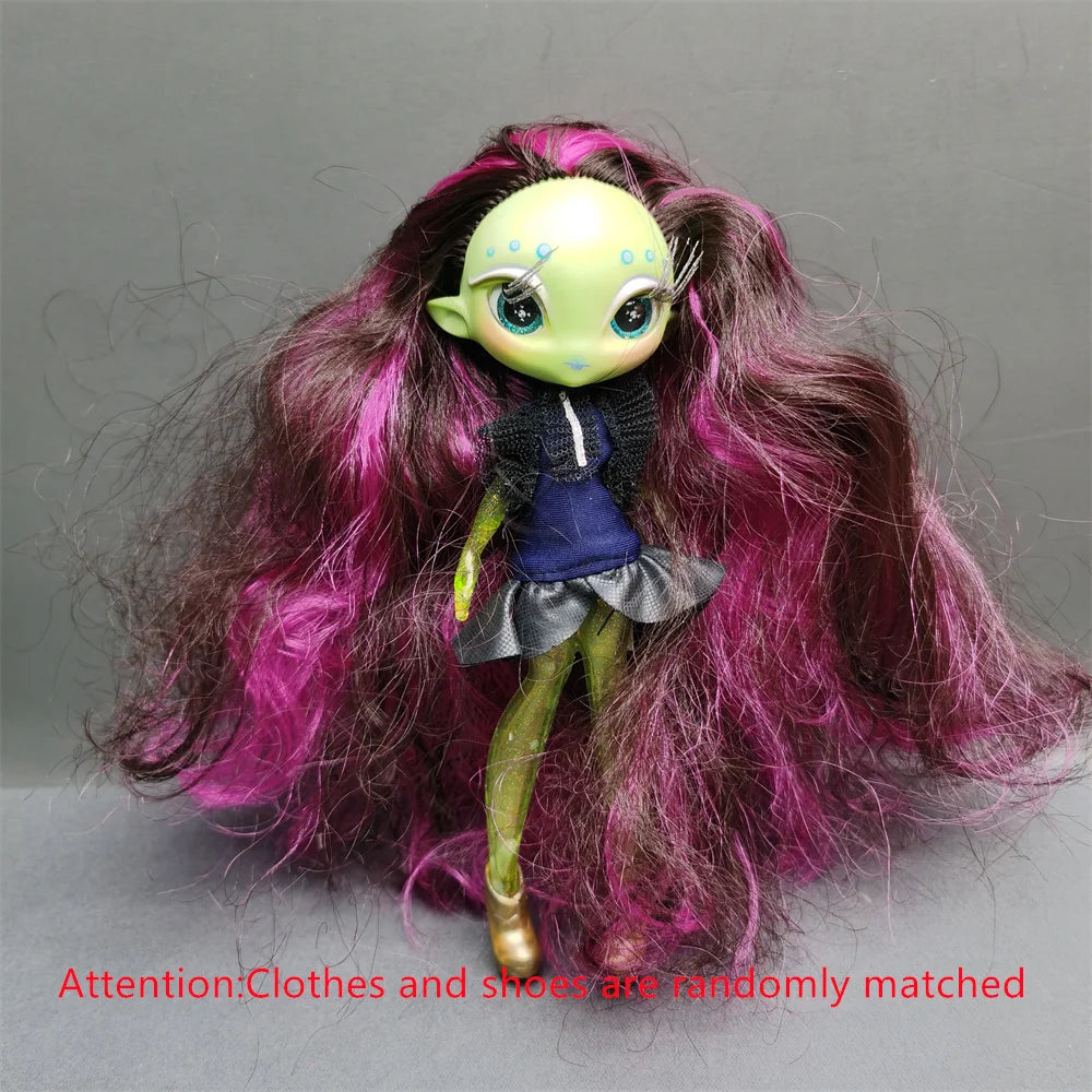 Original innovation Una poem monster doll toy girl birthday gift Novi star  doll long hair 20 cm doll with clothes DIY toy