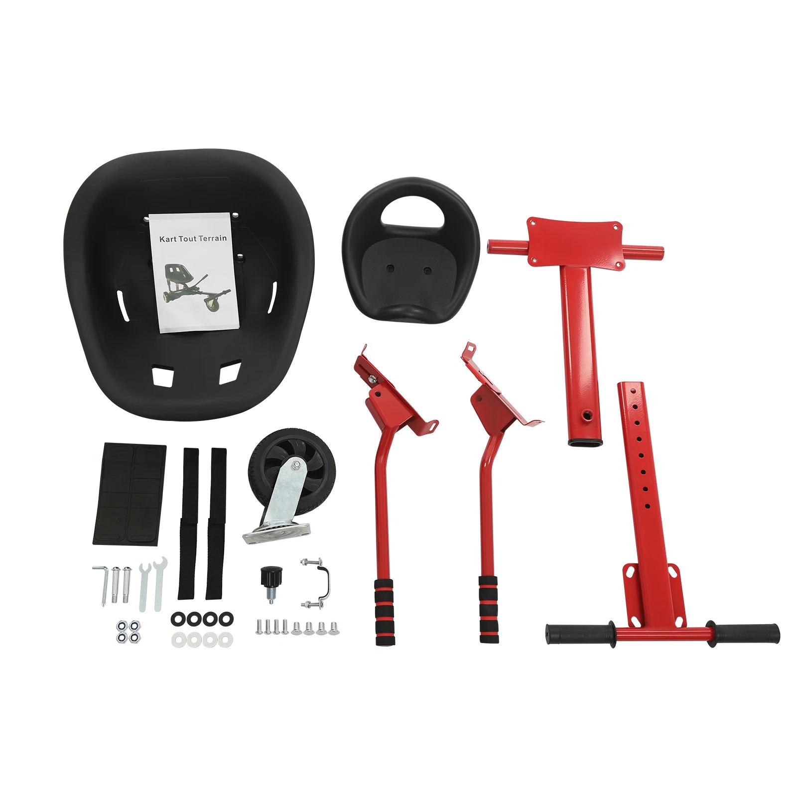 Adjustable Hoverboard Kart Kit for 6.5-10" Hoverboards, Double Seat Go Kart Frame for Kids & Adults, Outdoor Ride On Car