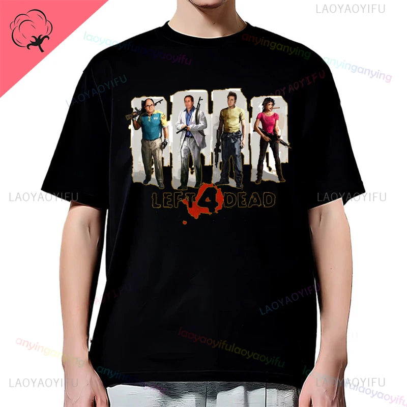 Left 4 Dead 2 L4D T-Shirt Men Women Fashion Casual Gamer Short Sleeve T-shirt Aesthetic Vintage Retro Style T-shirts Harajuku