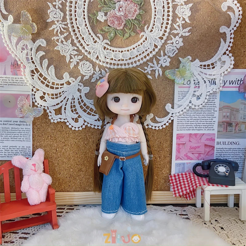 16cm Dolls for Girls Children's Toys 1/8 BJD Mini Dolls Kawaii with Clothes Birthday Xmas Gifts Princess Dress Up Toy