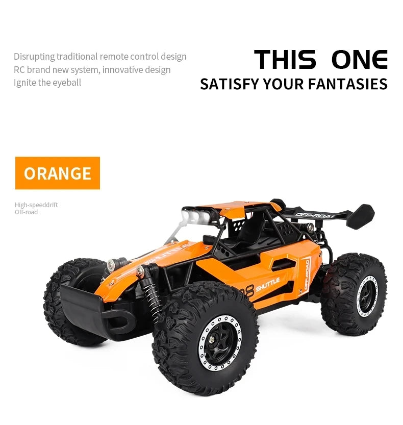 Remote Control Car RC Drift Racing 1:16 Vehicle Off Road Alloy 2.4G Radio High-Speed Trucks With LED Light Climbing Gift Kid Toy