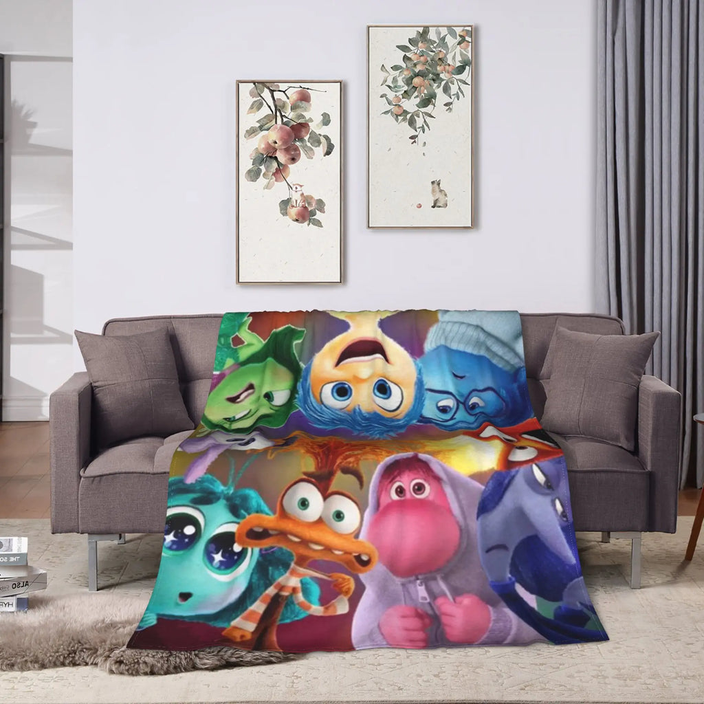 Super Warm BlanketKids Decorative Insides Out 2 Feels Throw Blanket All Feeling Flannel Bedspread For Bedroom Sofa Bed Cover