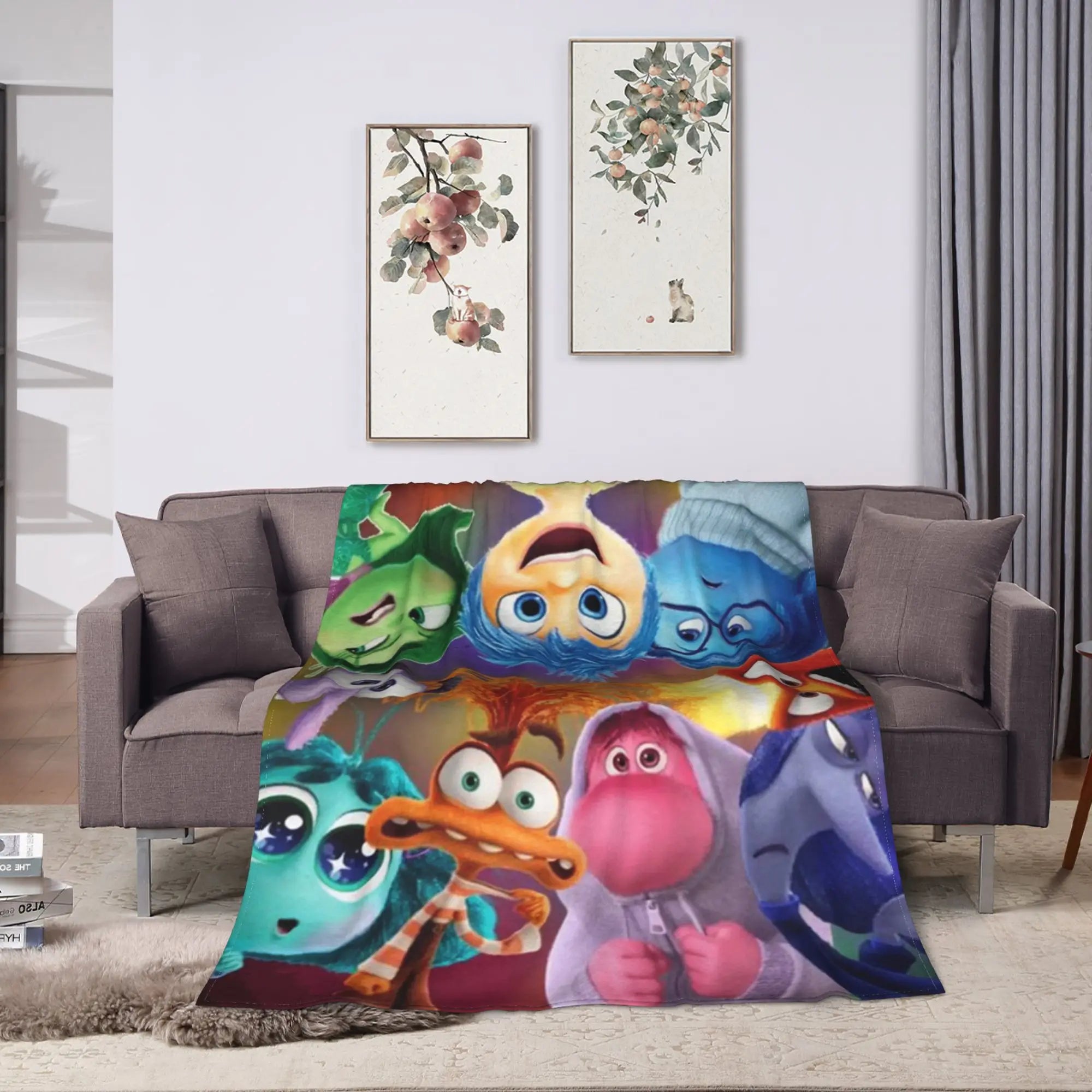 Super Warm BlanketKids Decorative Insides Out 2 Feels Throw Blanket All Feeling Flannel Bedspread For Bedroom Sofa Bed Cover