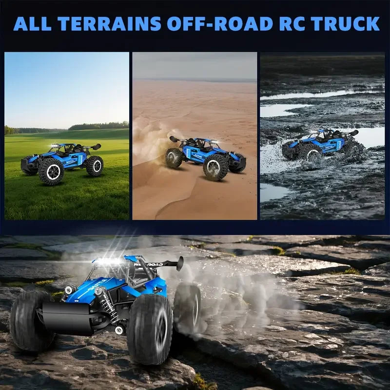 1:16 Scale 2WD All Terrain Fast RC Car 20KM/H High Speed Electric Off-Road Vehicle Outdoor Remote Control Truck for Kid Toy Gift