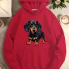 Realistic dachshund illustration  women's casual hoodies