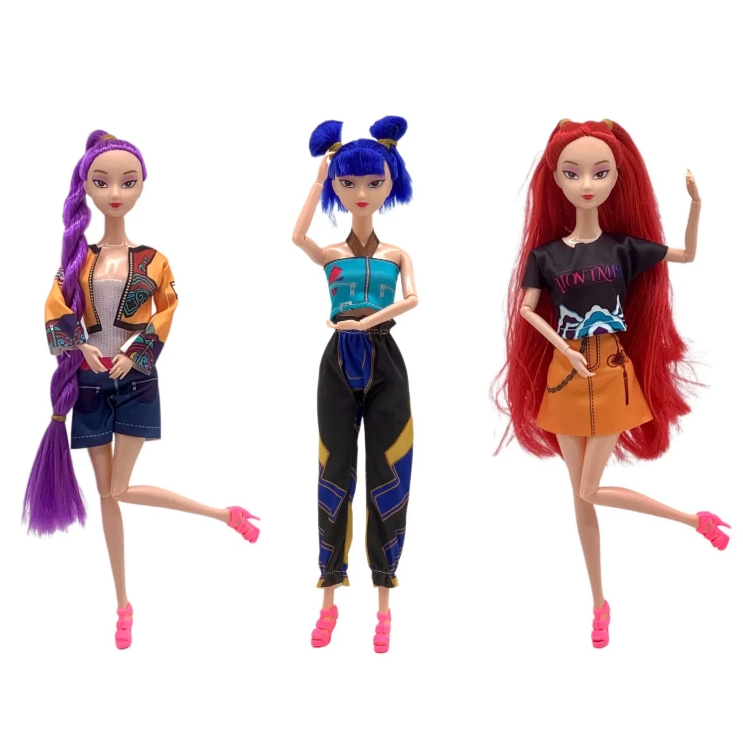 #@HOT Doll Toys Kpop Demon Hunters Action Figure Toy Rumi Mira Zoey Beautiful Princess Baby Girl Dolls Plastic DIY Toy for Girls