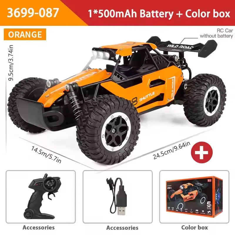 Rc Cars 1:16 2WD Off-Road RC Truck All Terrain 2.4G Electric RC Car High Speed 20KM/H Remote Control Car with LED Lights Kid Toy