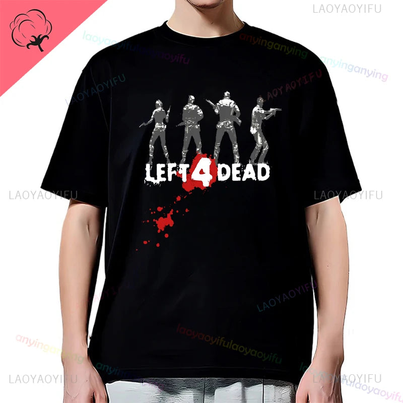 Left 4 Dead 2 L4D T-Shirt Men Women Fashion Casual Gamer Short Sleeve T-shirt Aesthetic Vintage Retro Style T-shirts Harajuku