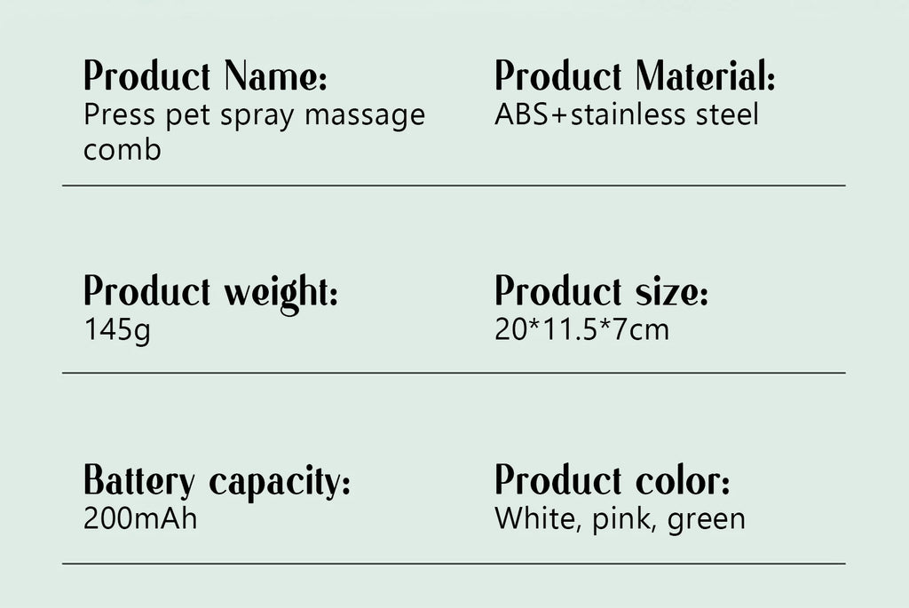 Dog Comb Pet Steam Massage Brush Safe Round Head Soft Teeth Spray Hair Removal Comb for Dog Universal for Cats Dogs Accessories