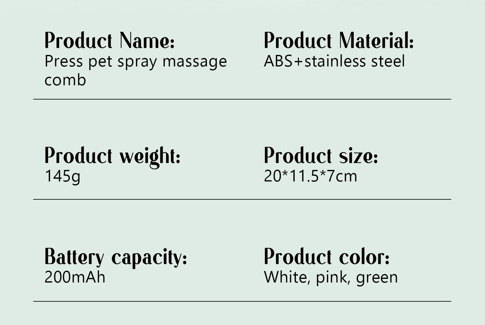 Dog Comb Pet Steam Massage Brush Safe Round Head Soft Teeth Spray Hair Removal Comb for Dog Universal for Cats Dogs Accessories