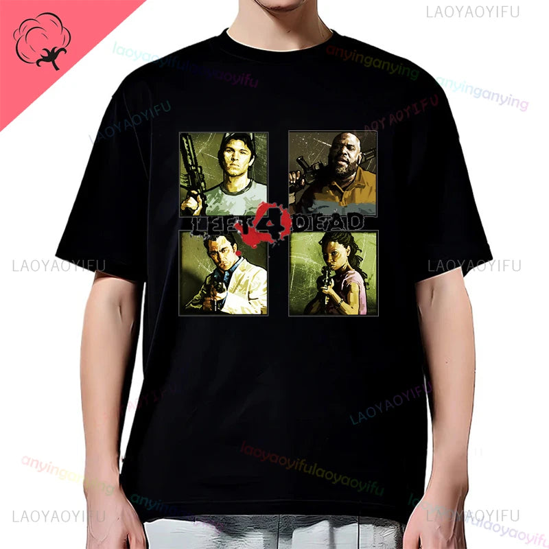 Left 4 Dead 2 L4D T-Shirt Men Women Fashion Casual Gamer Short Sleeve T-shirt Aesthetic Vintage Retro Style T-shirts Harajuku