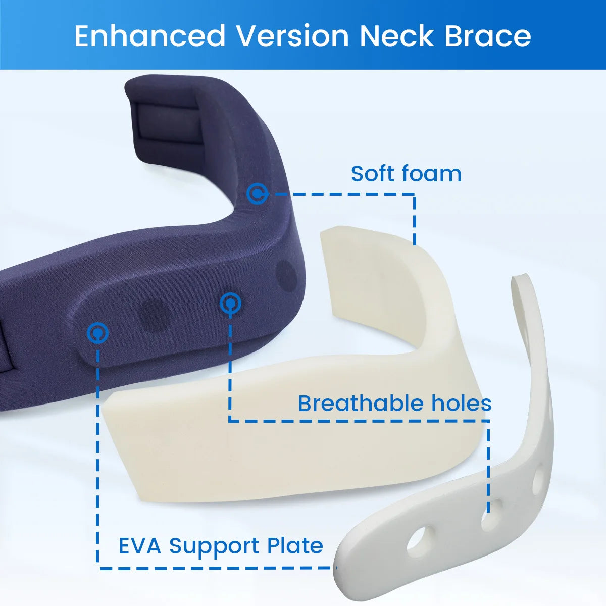 VELPEAU Neck Brace for Pain Relief and Spine Pressure, Adjustable Foam Neck Support Collar for Snoozing and Sleep Apnea