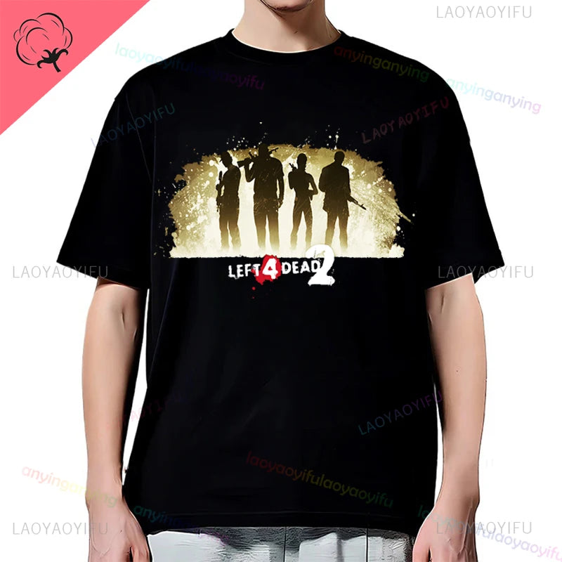 Left 4 Dead 2 L4D T-Shirt Men Women Fashion Casual Gamer Short Sleeve T-shirt Aesthetic Vintage Retro Style T-shirts Harajuku