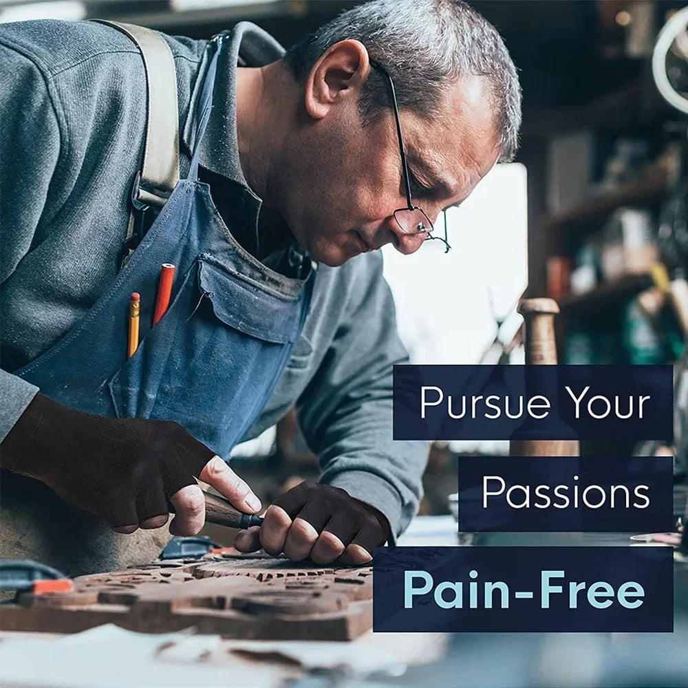 1Pair Unisex Fingerless Arthritis Gloves Wrist Brace Hand Support for Carpal Tunnel Pain Relief And Swelling Men And Women