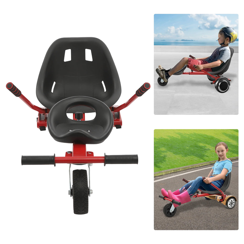 Adjustable Hoverboard Kart Kit for 6.5-10" Hoverboards, Double Seat Go Kart Frame for Kids & Adults, Outdoor Ride On Car