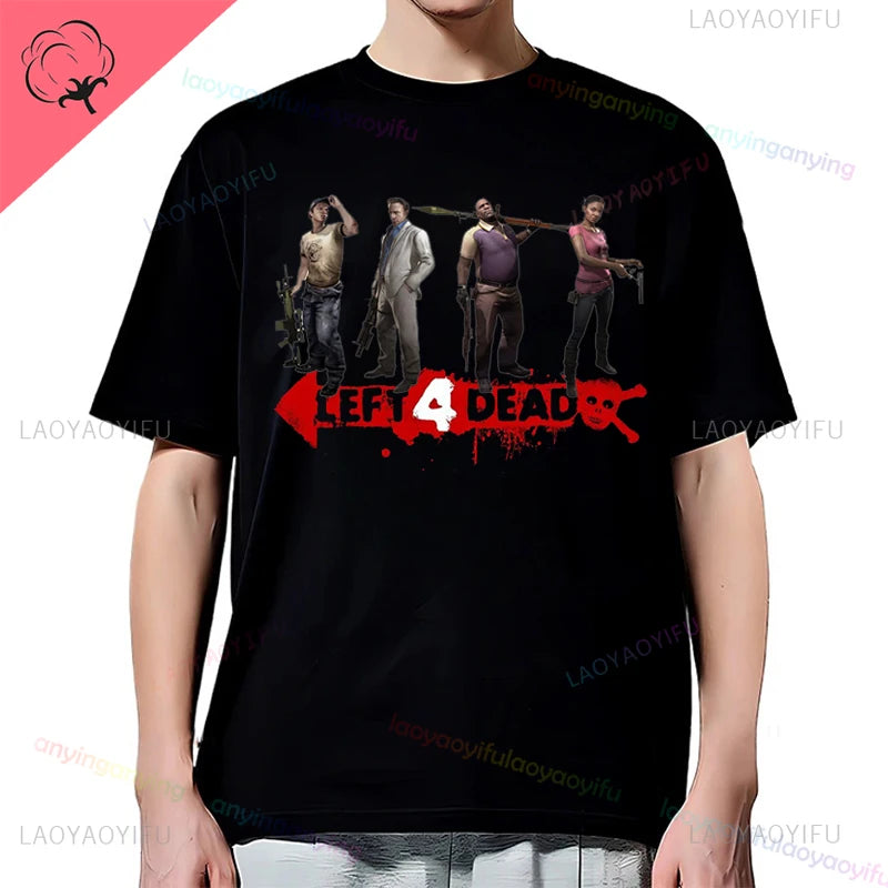 Left 4 Dead 2 L4D T-Shirt Men Women Fashion Casual Gamer Short Sleeve T-shirt Aesthetic Vintage Retro Style T-shirts Harajuku