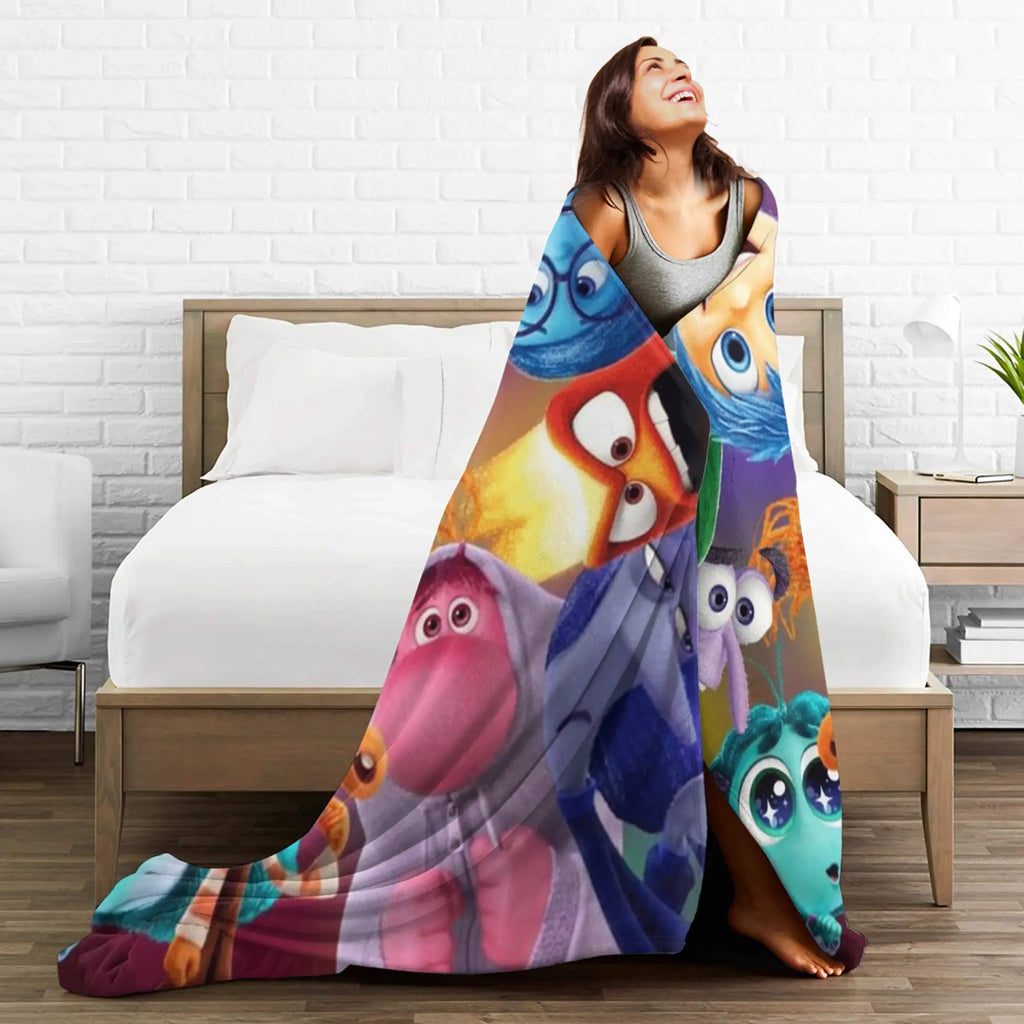Super Warm BlanketKids Decorative Insides Out 2 Feels Throw Blanket All Feeling Flannel Bedspread For Bedroom Sofa Bed Cover