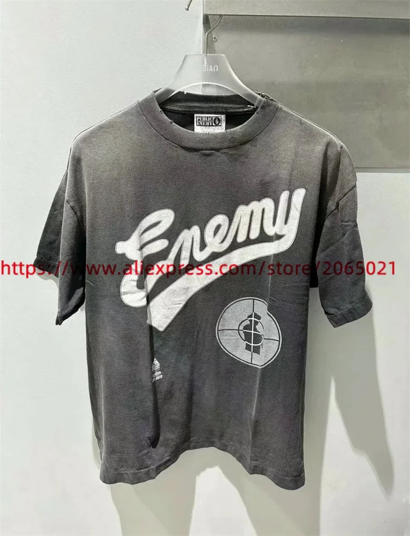 Public Enemy Saint Washed T-shirt Men Women Best Quality Tee Tops T Shirt