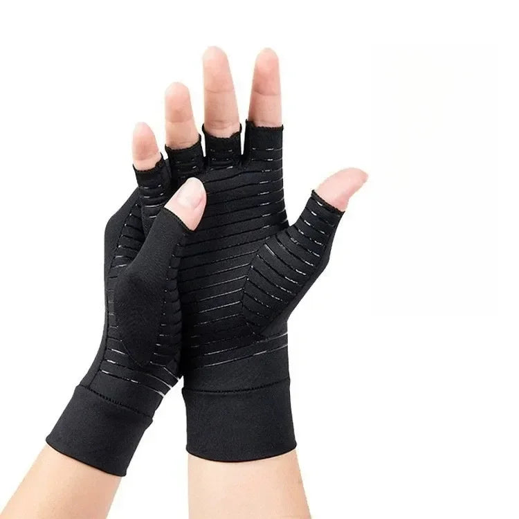 1Pair Unisex Fingerless Arthritis Gloves Wrist Brace Hand Support for Carpal Tunnel Pain Relief And Swelling Men And Women