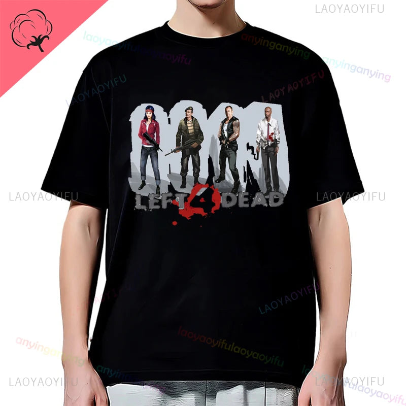Left 4 Dead 2 L4D T-Shirt Men Women Fashion Casual Gamer Short Sleeve T-shirt Aesthetic Vintage Retro Style T-shirts Harajuku