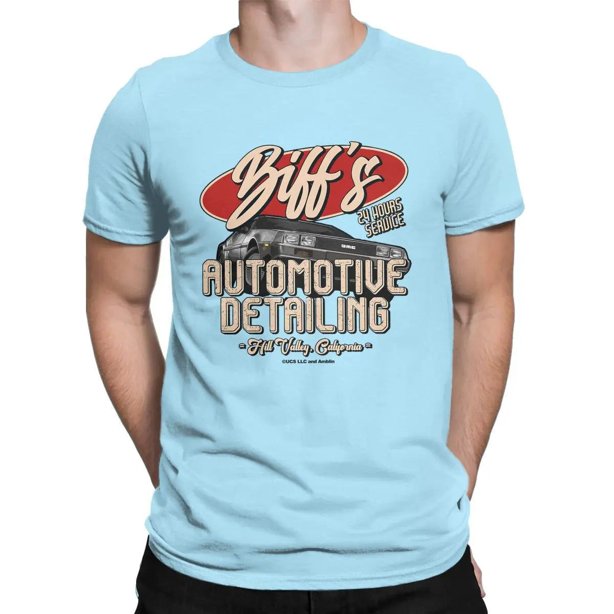 Back To The Future. Biff's Automotive Detailing Party Gifts T-Shirt  Pure Cotton printed Vintage Clothes Graphic plus size