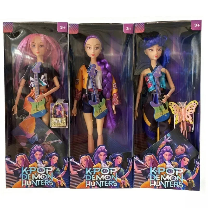 #@HOT Doll Toys Kpop Demon Hunters Action Figure Toy Rumi Mira Zoey Beautiful Princess Baby Girl Dolls Plastic DIY Toy for Girls