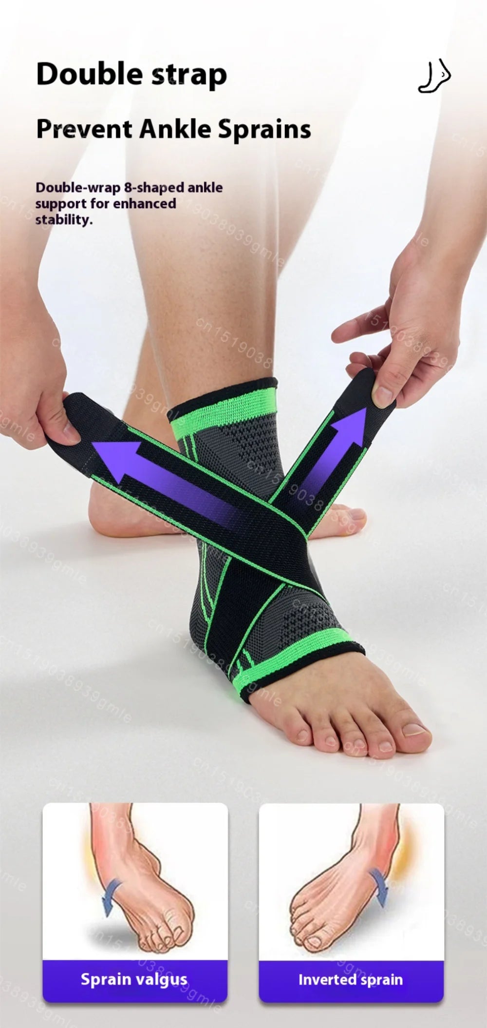 1Pcs High Quality Adjustable Ankle Support Compression Ankle Brace Protector Running Soccer Basketball Fitness Joint Pain Nylon