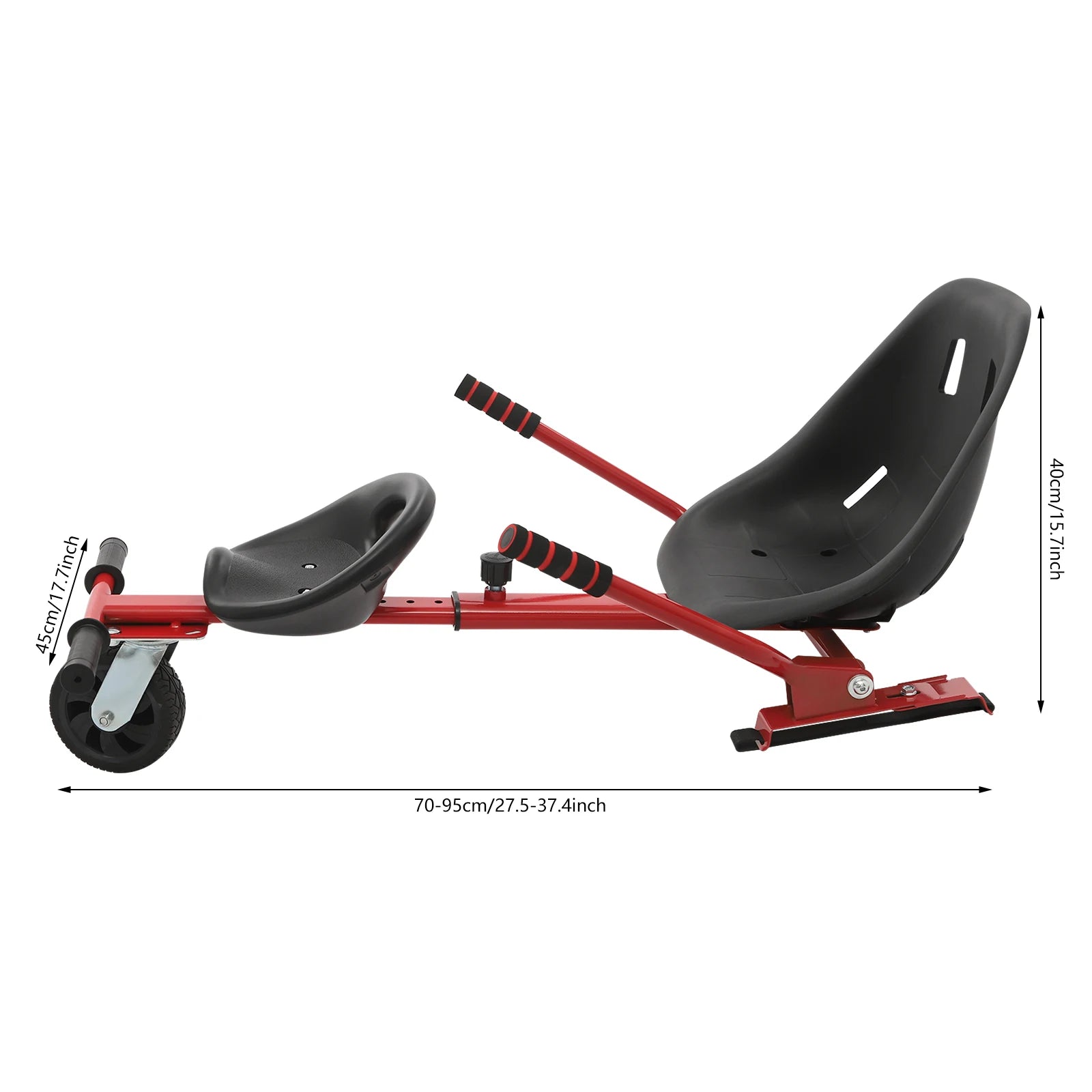 Adjustable Hoverboard Kart Kit for 6.5-10" Hoverboards, Double Seat Go Kart Frame for Kids & Adults, Outdoor Ride On Car