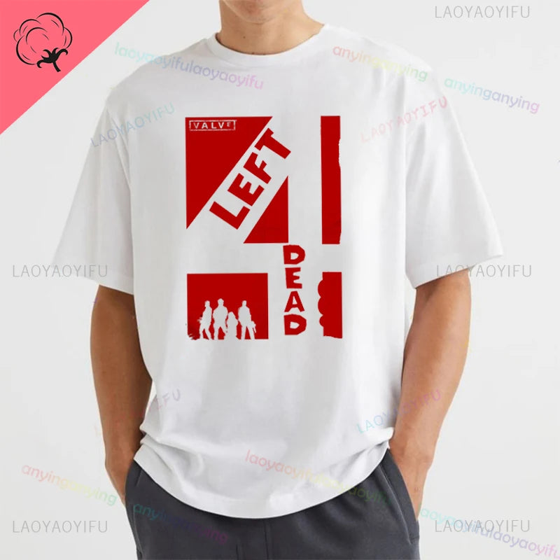 Left 4 Dead 2 L4D T-Shirt Men Women Fashion Casual Gamer Short Sleeve T-shirt Aesthetic Vintage Retro Style T-shirts Harajuku