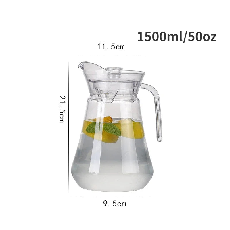 1pc Plastic Pitcher 33/50/67oz Drinkware Tea Pitcher For Juice, Milk,Cold /Hot Beverages Carafe Water Pitcher For Restaurant
