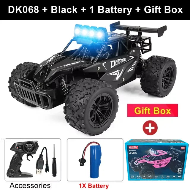 Remote Control Car RC Drift Racing 1:16 Vehicle Off Road Alloy 2.4G Radio High-Speed Trucks With LED Light Climbing Gift Kid Toy