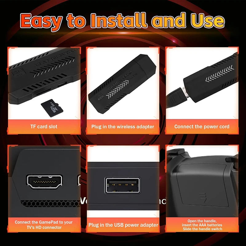 X2 Ultra Game Stick 256GB 60000+ Retro Games TV Handheld Game Console Wireless Gamepads Video Game HD Output for PS1 Nintendo