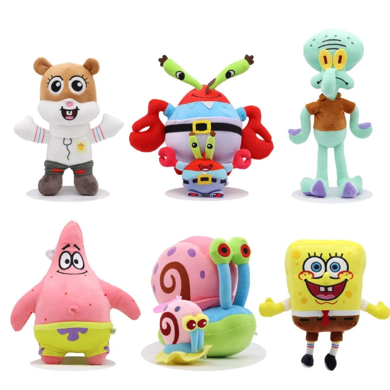 8inch/4inch  SpongeBob Patrick Star Gary Squidward Tentacles Plush Dolls Small Pendant Bag Hangings Christmas Birthday Gi