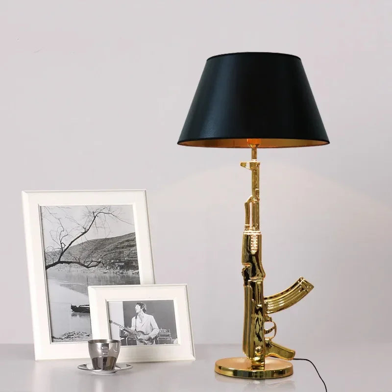 Postmodern Creative Lamp AK47 Floor Lamp LED Designer Corner Light for Living Room Reading Bedroom Bedside Gold Floor Lamp