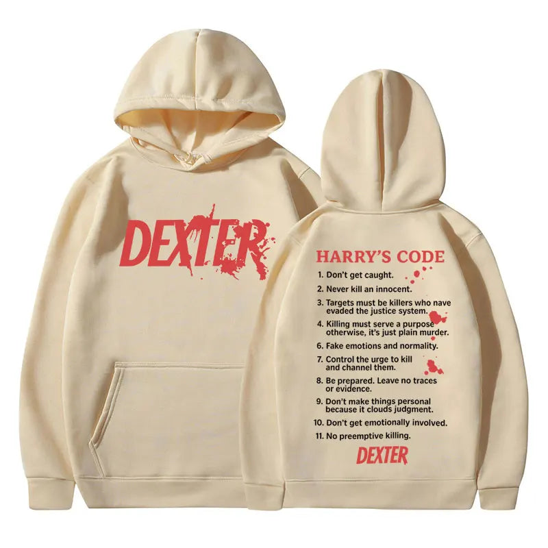 TV Play Dexter Morgan Harry's Code Men's and Women's Hoodies, Oversized Casual Fashion Retro Autumn and Winter Cotton Hoodies