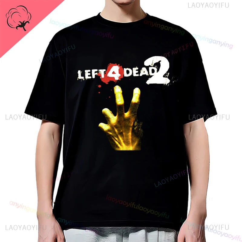 Left 4 Dead 2 L4D T-Shirt Men Women Fashion Casual Gamer Short Sleeve T-shirt Aesthetic Vintage Retro Style T-shirts Harajuku