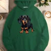 Realistic dachshund illustration  women's casual hoodies