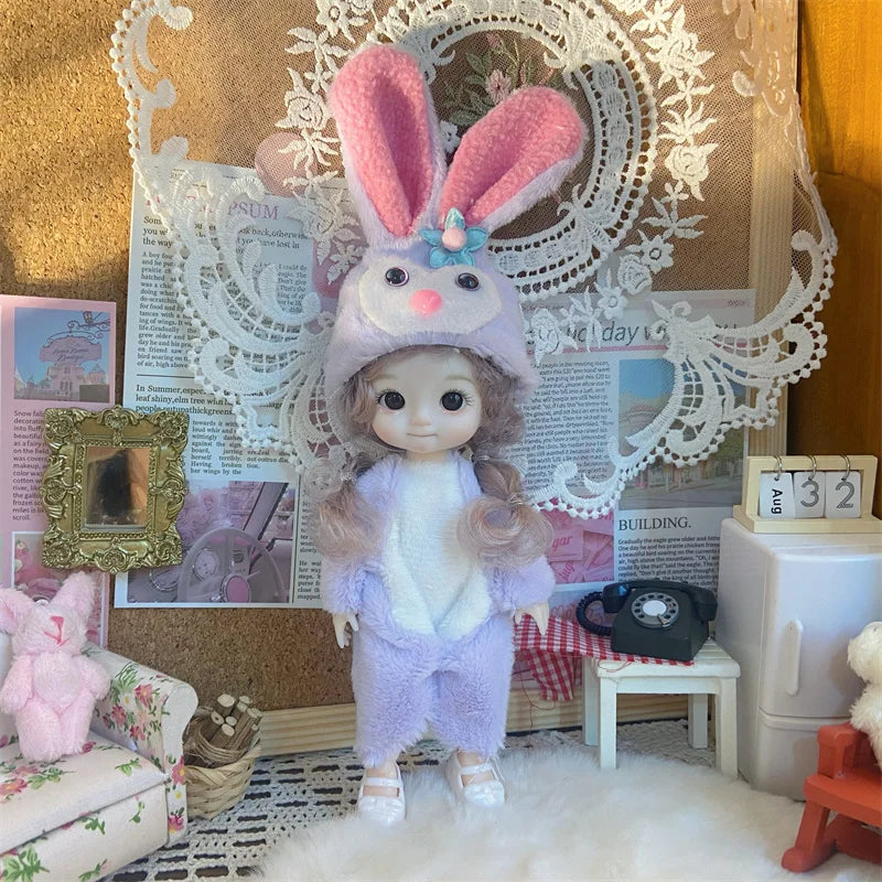 16cm Dolls for Girls Children's Toys 1/8 BJD Mini Dolls Kawaii with Clothes Birthday Xmas Gifts Princess Dress Up Toy