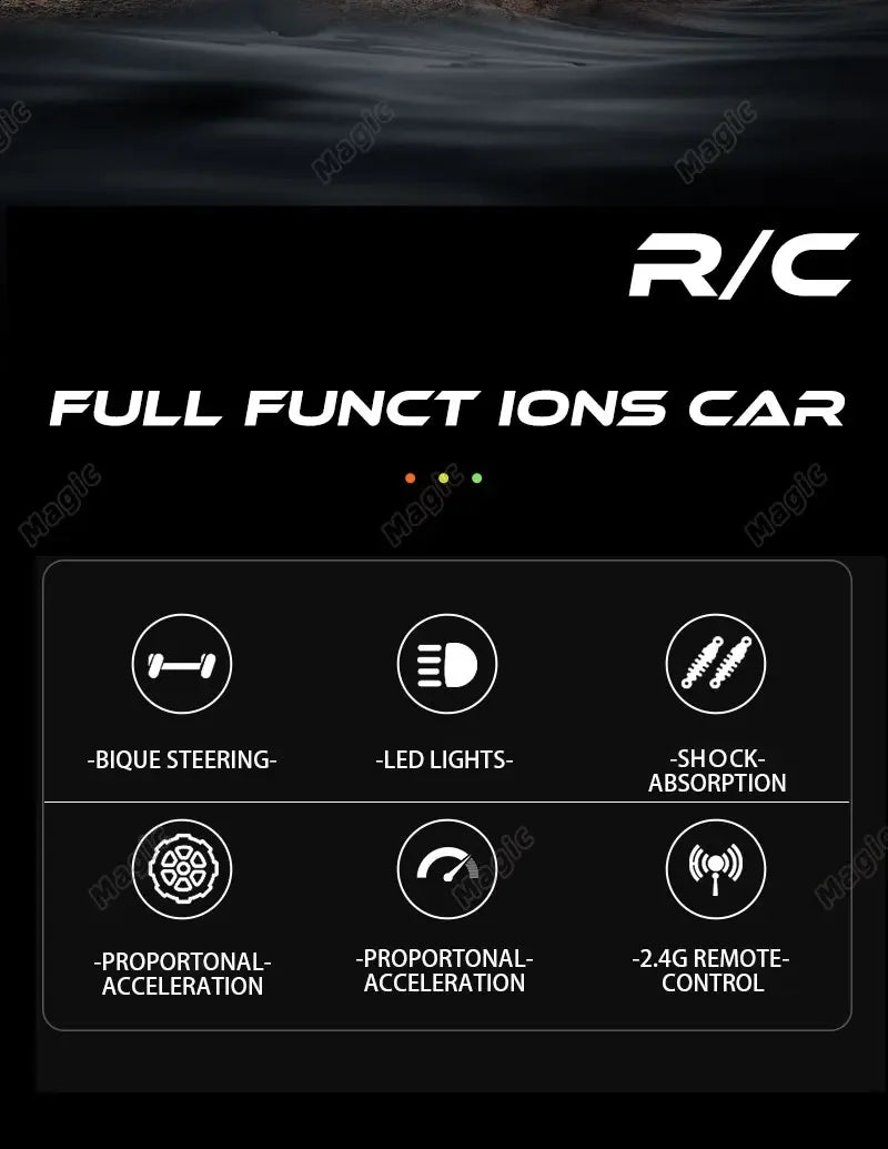 Rc Cars 1:16 2WD Off-Road RC Truck All Terrain 2.4G Electric RC Car High Speed 20KM/H Remote Control Car with LED Lights Kid Toy