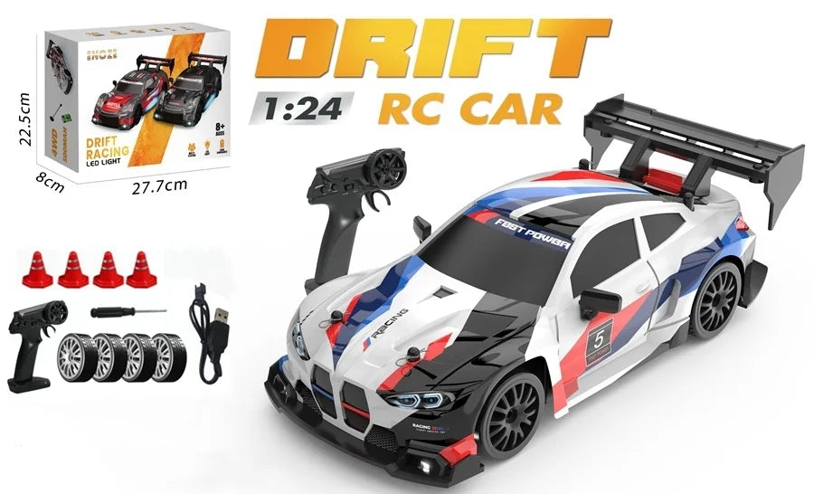 RC Drift Car 4WD Remote Control High Speed Racing Vehicle with LED Lights 2.4GHz Radio 4x4 Off-Road Truck Toy for Children Kids