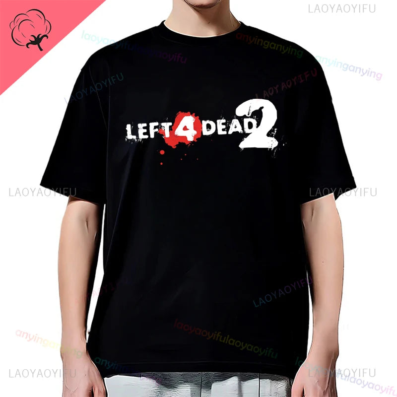 Left 4 Dead 2 L4D T-Shirt Men Women Fashion Casual Gamer Short Sleeve T-shirt Aesthetic Vintage Retro Style T-shirts Harajuku