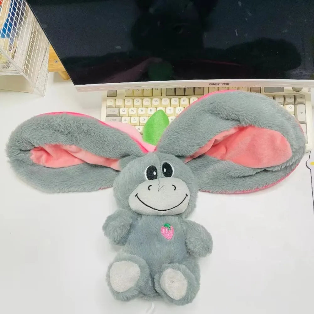 Creative 12.6inch Luminous Breathing Doll Plush Strawberry Breathing Stuffed Doll Soft Donkey Baby Sleeping Toys Kids