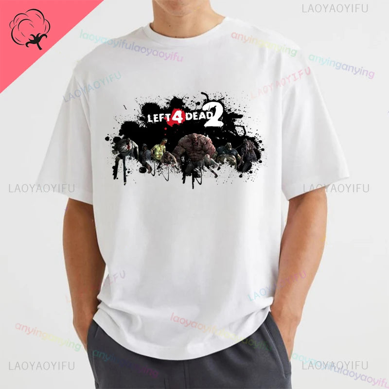 Left 4 Dead 2 L4D T-Shirt Men Women Fashion Casual Gamer Short Sleeve T-shirt Aesthetic Vintage Retro Style T-shirts Harajuku