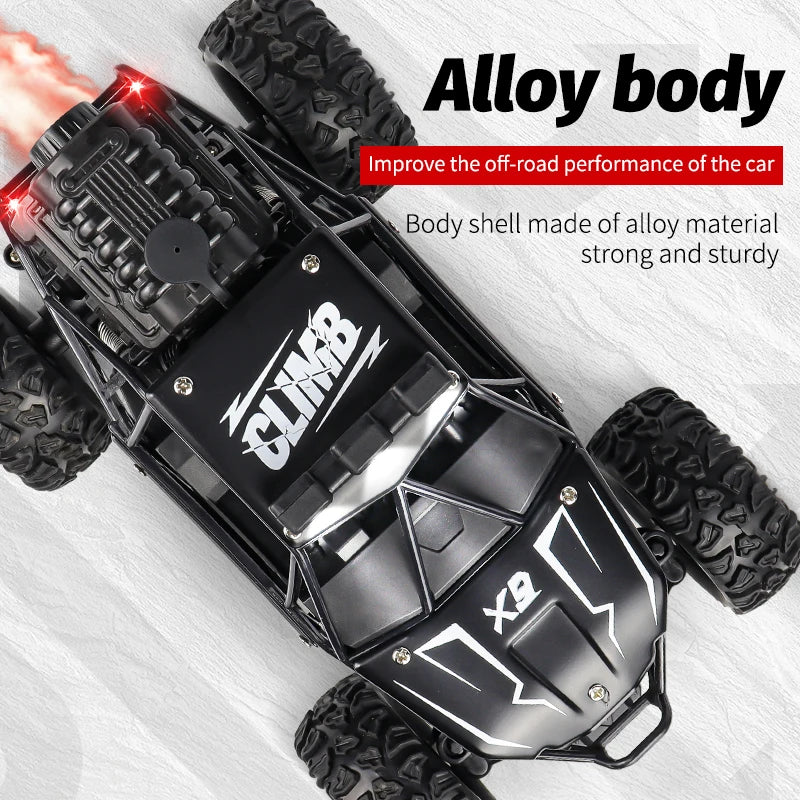 2025 New 4WD Spray Remote Control Cars With LED Lights 1:18 RC Buggy Off Road Drift Trucks RTR Vehicle Children‘s Boys Kid Gifts