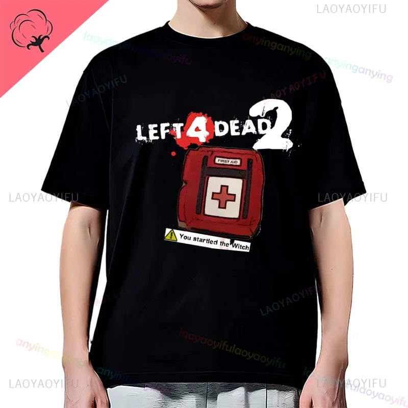 Left 4 Dead 2 L4D T-Shirt Men Women Fashion Casual Gamer Short Sleeve T-shirt Aesthetic Vintage Retro Style T-shirts Harajuku